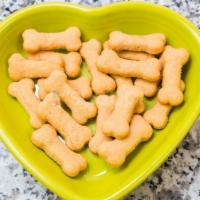 Peanut Butter Cookie Treats · box contains a handful of gourmet peanut butter bone shaped treats.  

Health benefits: exce...