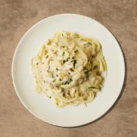 Spaghetti Alfredo Special · Spaghetti pasta smothered in creamy alfredo sauce and topped with Parmesan Cheese
