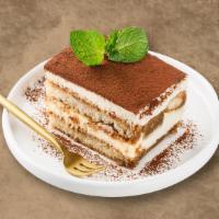 Tiramisu  · A classical Italian dessert made with espresso layered over mascarpone cheese, cream and sav...