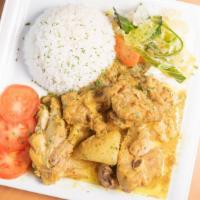 Curry Chicken · Served with two sides.