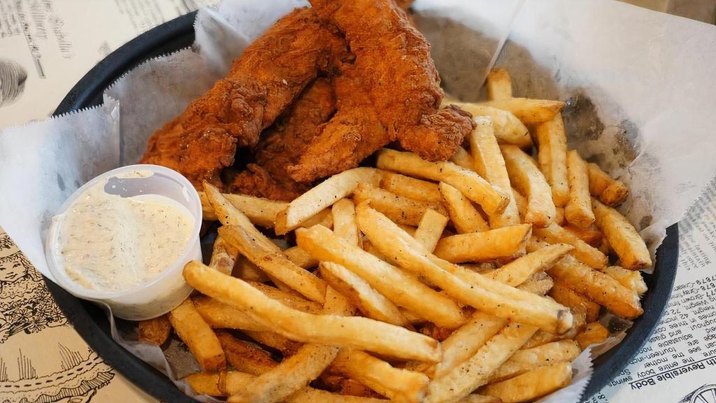 Reg-Hot Chicken Tenders With A Twist *Spicy · A Cajun twist to a Nashville tradition. Approximately 4 tenders served with side of Reaper Ranch or substitute up to any 2 choices of sauces. . Additional sauces are .50 per and can be found in sauces and side category.