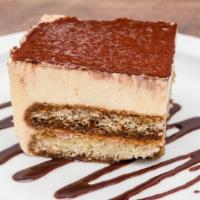 Tiramisu · Two delicate layers of sponge cake saturated with espresso coffee and marsala, then combined...