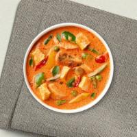 Red Curry · Red curry with coconut milk, cabbage, broccoli, zucchini, carrots, baby corn, water chestnut...