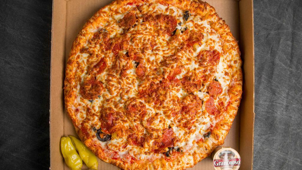 Pepperoni Suicide Pizza · Massive, massive, and massive amount of pepperoni.