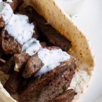 Gyro Sandwich · Spiced lamb and beef.