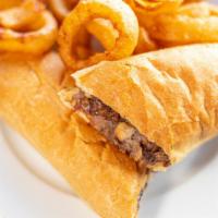 Philly Or Chicken Cheese Steak · Grilled rib eye or grilled chicken provolone cheese, peppers, onions and mushrooms on a toas...