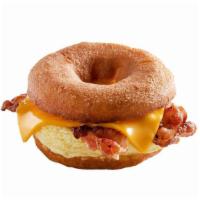 Bacon, Egg, And Cheese · Get your favorite breakfast combinations on a donut! This quacktacular breakfast sandwich in...