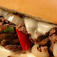 Philly Cheese Steak (Regular) · Steak, grilled sautéed onions, bell pepper, mushroom, and American Swiss cheese. 540 cal.