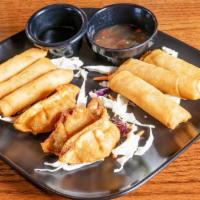 Combo Appetizer · 3 spring rolls, 3 fried dumplings, and 3 cheese rolls.