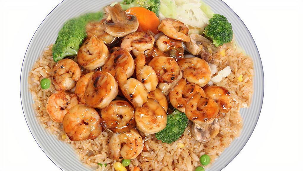 Shrimp Teriyaki · Served with white rice or fried rice and mixed vegetables.