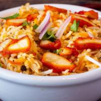 Chicken Fried Rice · An Indo-Chinese style fried rice made with tender chunks of chicken and tasty sauces.