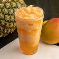 Tropical Harmony · Pineapple, organic guava, papaya, passion fruit and pear concentrate, coconut water.