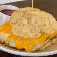 Sausage Or Ham, Egg & Cheese Biscuit · Cheddar or Swiss.