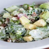Blt Chopped Salad · Romaine, avocado, Gorgonzola, tomatoes, applewood bacon tossed in white French dressing.