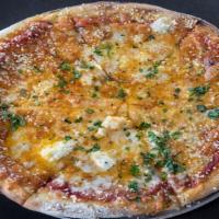 The Cheese Pizza · Pizza sauce, provolone, mozzarella, cheddar, feta, grated Parmesan and chopped herbs. Vegeta...