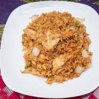 Thai Fried Rice (Kao Pad) · Jasmine rice stir-fried with egg, peas, onions and carrots in our house brown sauce. Due to ...