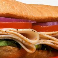 Turkey & Cheese · 98% fat-free lean sliced turkey breast with smoked provolone.
