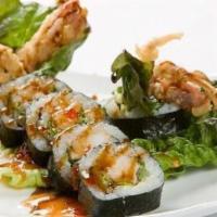 Spider Roll · Fried soft shell crab, cucumber, lettuce and eel sauce.

Items are served  raw or undercooke...