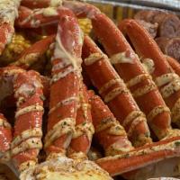 Snow Crab Plate · 1 cluster of snow crab legs, half pound of peel and eat gulf shrimp, 1 corn 2 potatoes and 1...