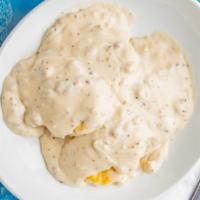 Boom (Biscuits & Gravy) · Biscuits or your choice of toast topped with homemade country white gravy sausage.