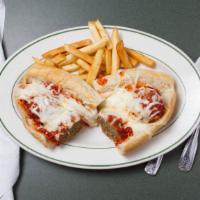 Meatball Parmesan Sub · Homemade meatballs smothered in tomato sauce, toped with mozzarella and parmesan cheese.Bake...