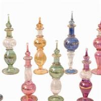 Egyptian Glass Perfume Bottle · Size approximately from 5 - 2 inches (12 - 5 cm) average size. Wearing authentic Egyptian oi...