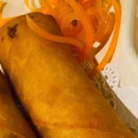 Egg Roll (2) · Deep fried roll stuffed with carrot, cabbage, taro, sweet potato and bead thread noodles ser...