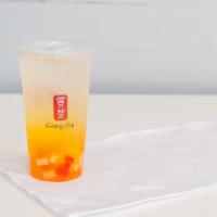 Qq Passionfruit Green Tea · Serve With Pearl & Coconut Jelly
