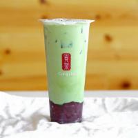 Matcha Milk Tea With Red Bean (Hot) · Includes Red Bean