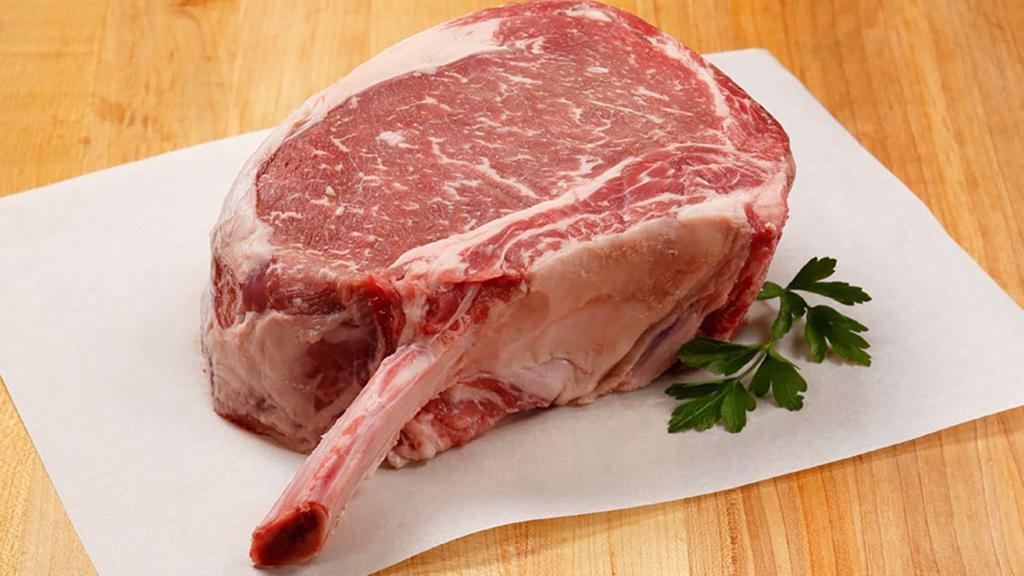 Fresh Aged Super Prime Cowboy Ribeye (22 Oz.) · Less than ½% of beef in America qualifies as Super Prime Beef. Wet aged for 28 days with extreme marbling and more tender than a prime ribeye.
Individually vacuum sealed. Fresh never frozen.  Use or freeze within two weeks from purchase.