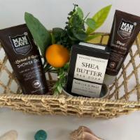 Man Cave Luxury Spa Gift Set · Lemon & Oak Scented Shower Gel (6.7oz)- Natural Skincare, Post Shave Balm (3.4 oz.), Shea Bu...