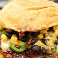 The Ring Of Fire · Mitchell family beef, pepper jack, black bean and corn salsa, habanero, jalapeno, and garlic...