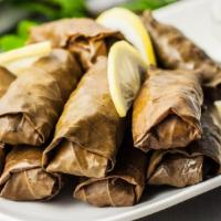 Vegetarian Grape Leaves · Vegetarian. Grape leaves stuffed with rice and herbs.