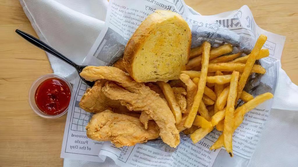 Fried Fish Basket (3) · 3 pieces. served with fries and texas toast.