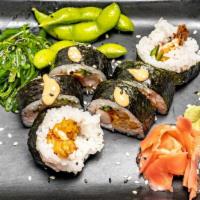 Buffalo Roll · Shrimp tempura, cucumber, spicy mayo.