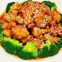 Sesame Chicken · Chunk chicken lightly fried with chef's special sauce with sesame seed.