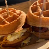 Plan B* - Bacon · Warm savory, breakfast sandwiches with scrambled eggs and melted  cheese, bacon or sausage s...