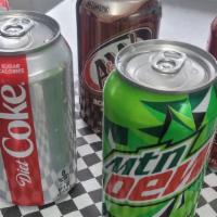 Soda · Coke,Diet Coke, Dr. Pepper, Sprite,   Mt. Dew and Root Beer.
