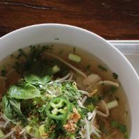 Original Pho W/ Chicken · Twelve-hour combination bone broth with rice noodles, bean sprouts, onions, fresh scallions,...