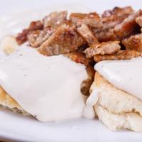 Biscuit & Country Sausage Gravy · Two Buttermilk Biscuits smothered in Country Sausage Gravy.