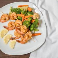 Grilled Shrimp & Veggies · Gluten-free. Spicy. Grilled shrimp eight pieces and veggies medley including Cajun steamed b...