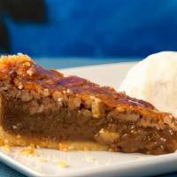 Kentucky Bourbon Pecan Pie · Large buttery pecans, layered on a rich, smooth filling with a hint of Kentucky bourbon.
