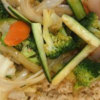 Vegetable · Broccoli, onion, carrot, cabbage, zucchini.