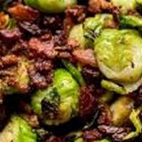 Brussel Sprouts · Brussels sprouts sauteed with bacon.