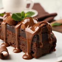 Chocolate Cake · Slice of vegan chocolate cake