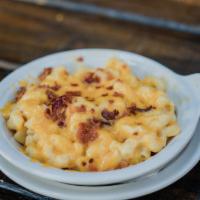 Baked Mac N' Cheese · Baked mac n' cheese, with bacon.