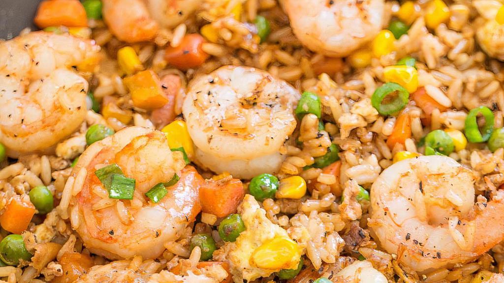 Shrimp Fried Rice · Steamed shrimps and onion stir fried in the rice