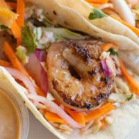 Shrimp Tacos · Blackened or grilled white Carolina shrimp, Yucatan slaw, Pico de Gallo, side of chipotle ai...