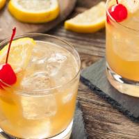 Whiskey Sour · Whiskey, lemon juice, simple syrup