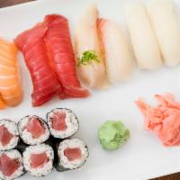 Sushi Regular · Seven pieces & spicy tuna roll.